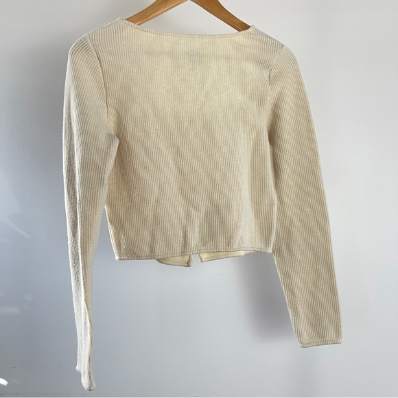 Pilcro Cream Ribbed Button-Down Top - Picture 5 of 5